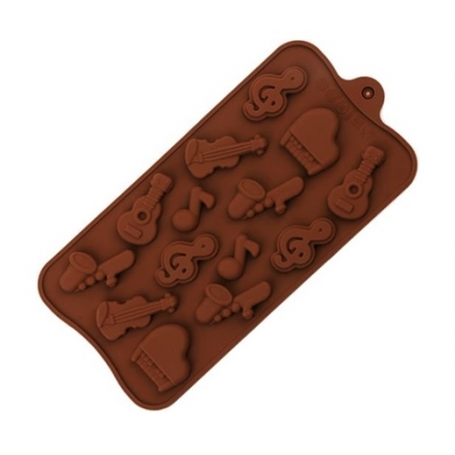 Forma silikonowa do czekolady pralin żelek lodu nuty nutki instrumenty